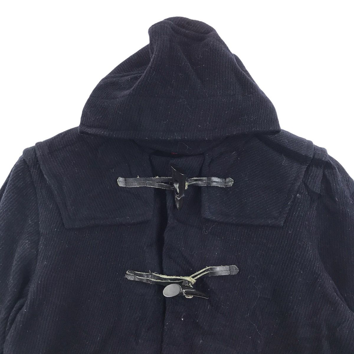Japanese Brand AMHERST Japanese BrandBlack Leather Hoodie Duffle CoatJacket Size US M / EU 48-50 / 2 - 2 Thumbnail