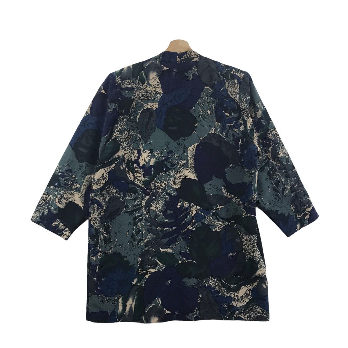 Vintage HELENE DE MICHEL Water Flower Abstract Motive Kimono Jacket Size US M / EU 48-50 / 2 - 6 Thumbnail