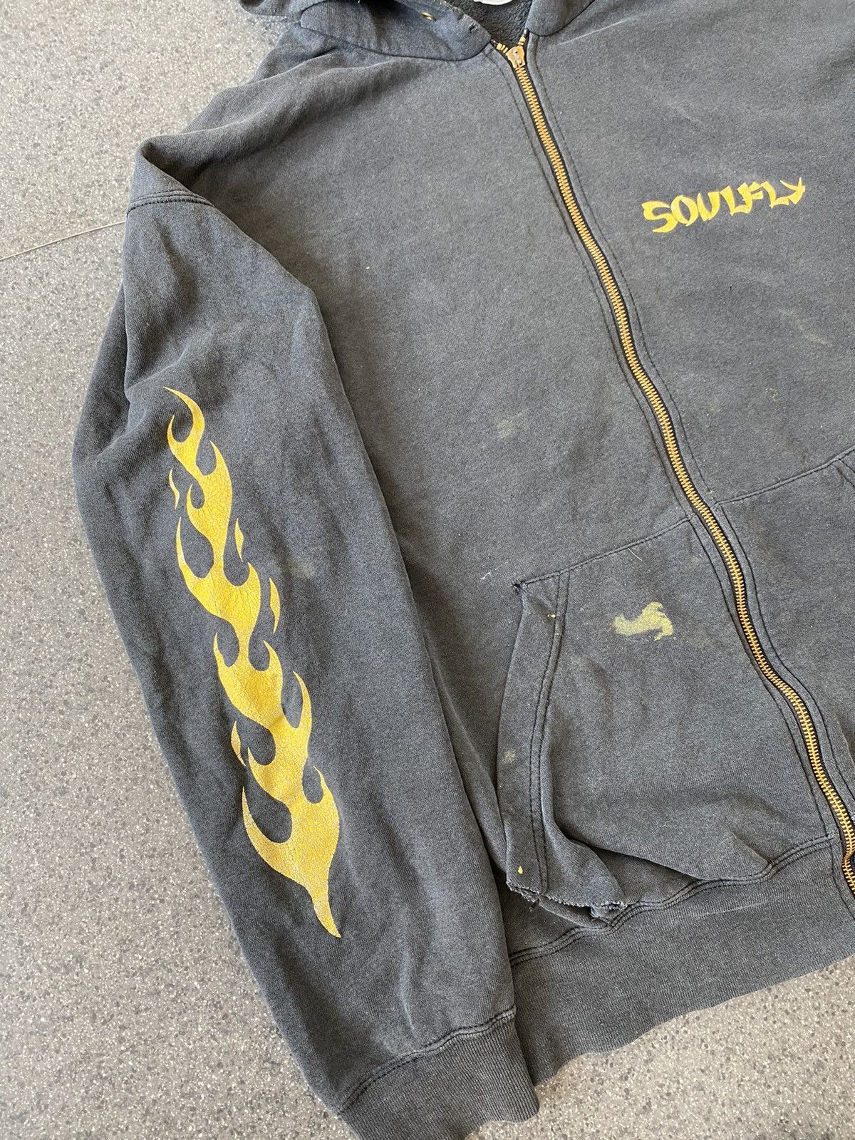 Band Tees Vintage Soul Fly Fire Distressed Over Size Zip Hoodie Size US XL / EU 56 / 4 - 3 Thumbnail
