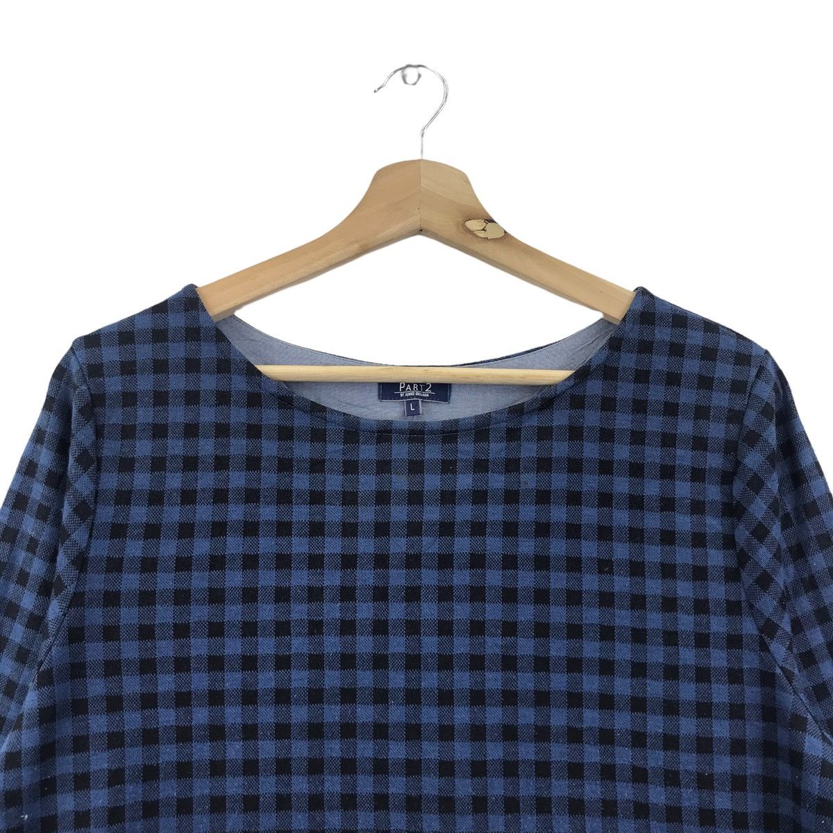 Junko Shimada JUNKO SHIMADA PART 2 Check Tartan Japan Long Blue Sweatshirt Size US L / EU 52-54 / 3 - 2 Thumbnail