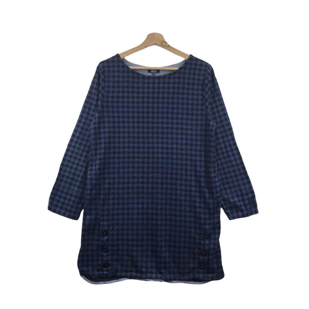 Junko Shimada JUNKO SHIMADA PART 2 Check Tartan Japan Long Blue Sweatshirt Size US L / EU 52-54 / 3 - 1 Thumbnail