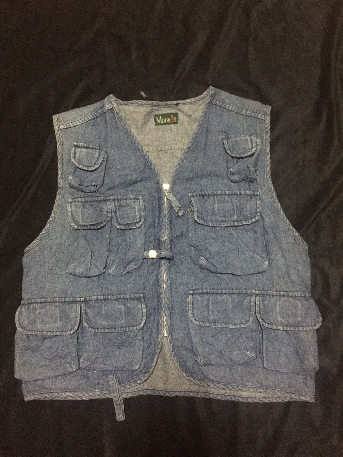 Mode In Multi Pocket Denim Tactical Vest Nice Design