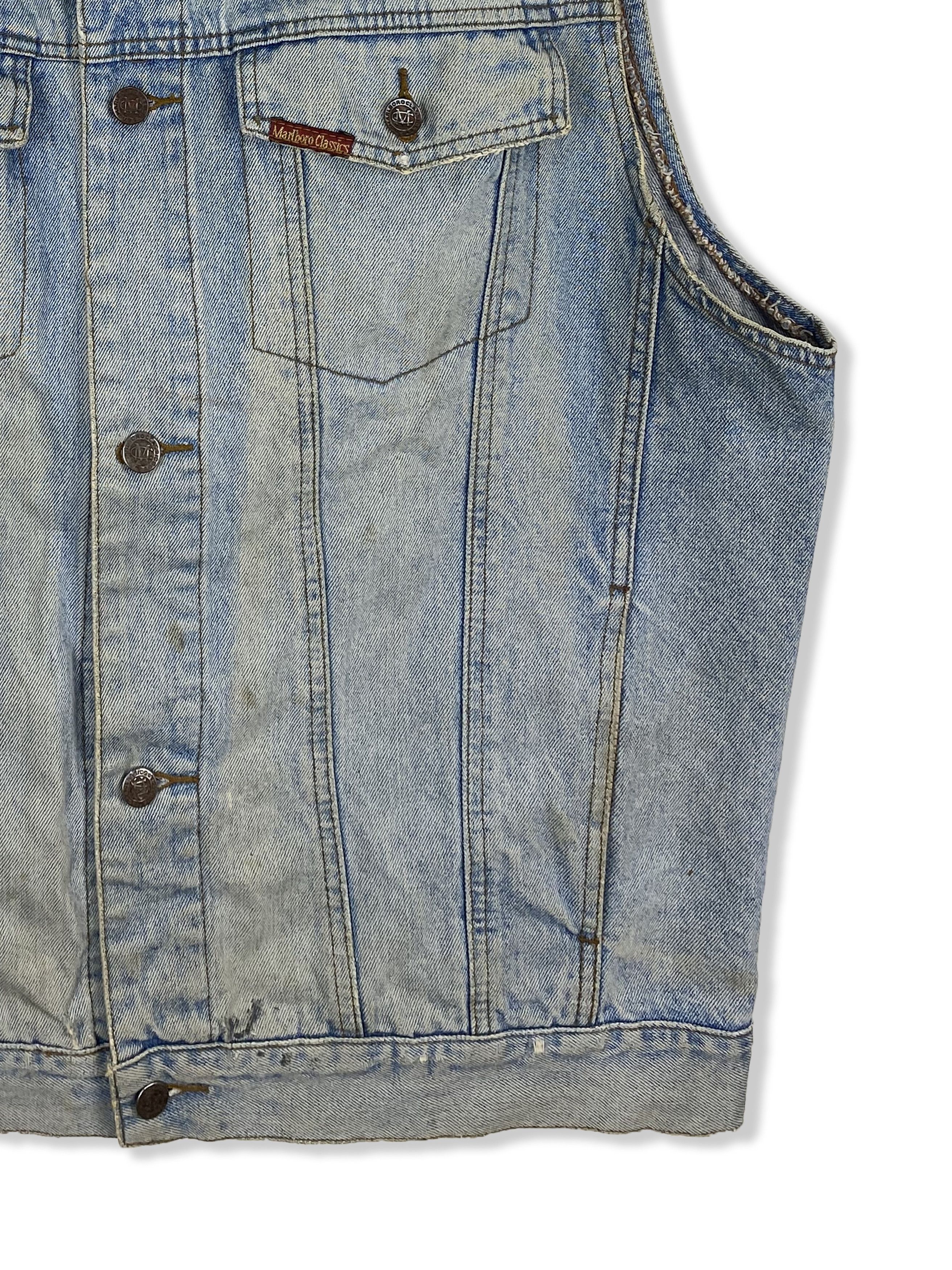 Marlboro Classics 90s Vintage MARLBORO Denim Vest M392 Size US XXL / EU 58 / 5 - 2 Thumbnail
