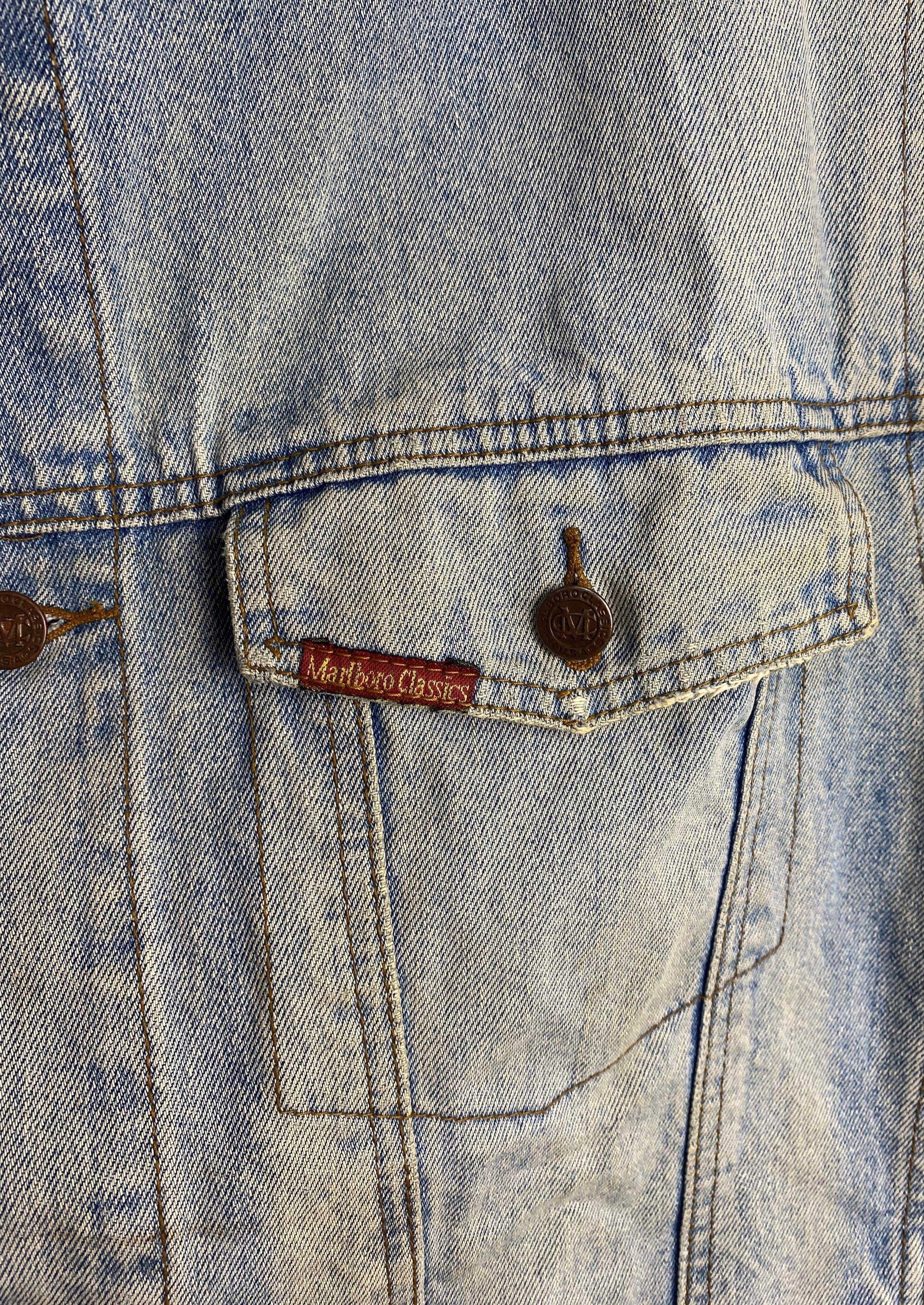 Marlboro Classics 90s Vintage MARLBORO Denim Vest M392 Size US XXL / EU 58 / 5 - 4 Thumbnail
