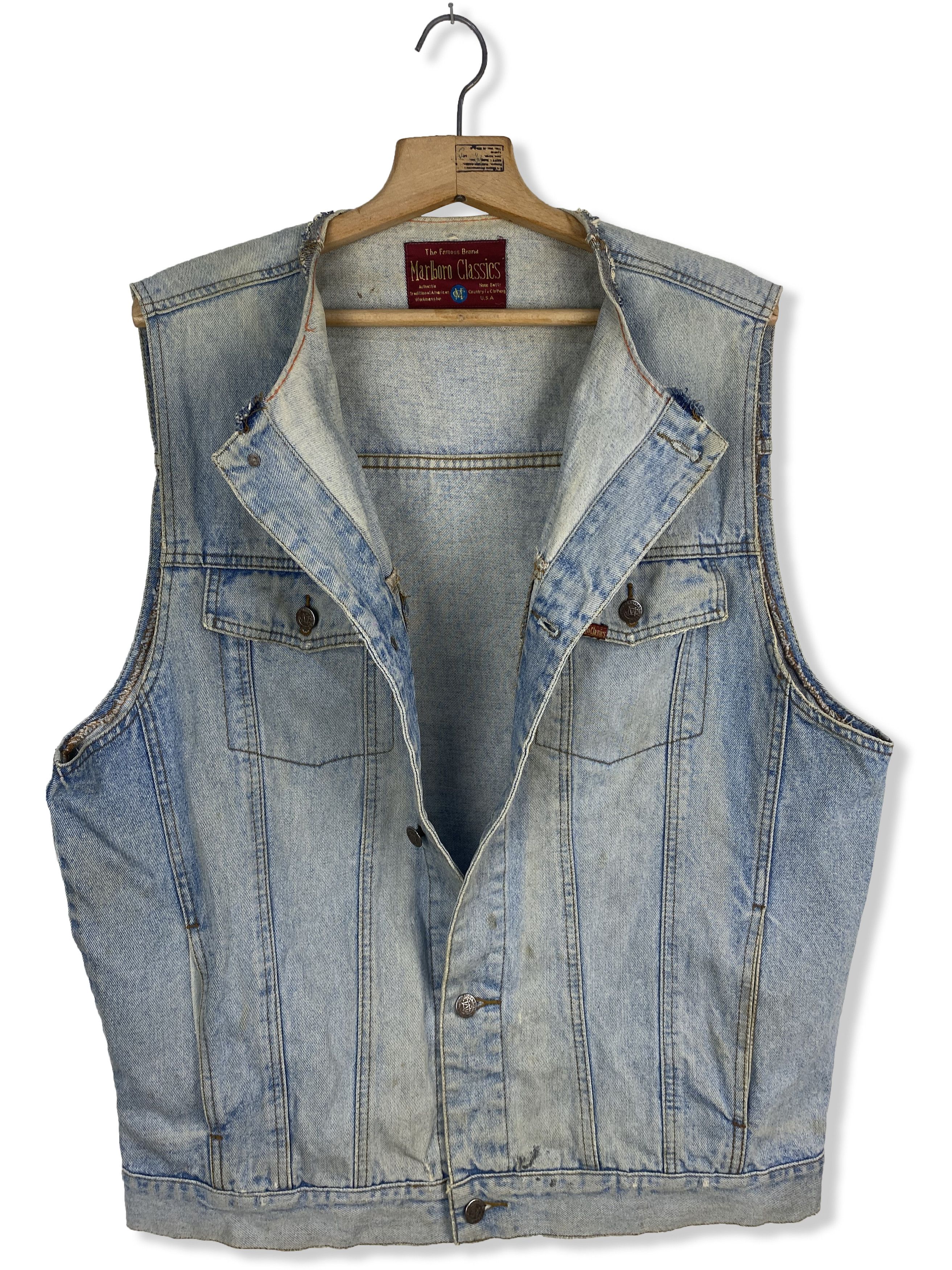 Marlboro Classics 90s Vintage MARLBORO Denim Vest M392 Size US XXL / EU 58 / 5 - 7 Thumbnail