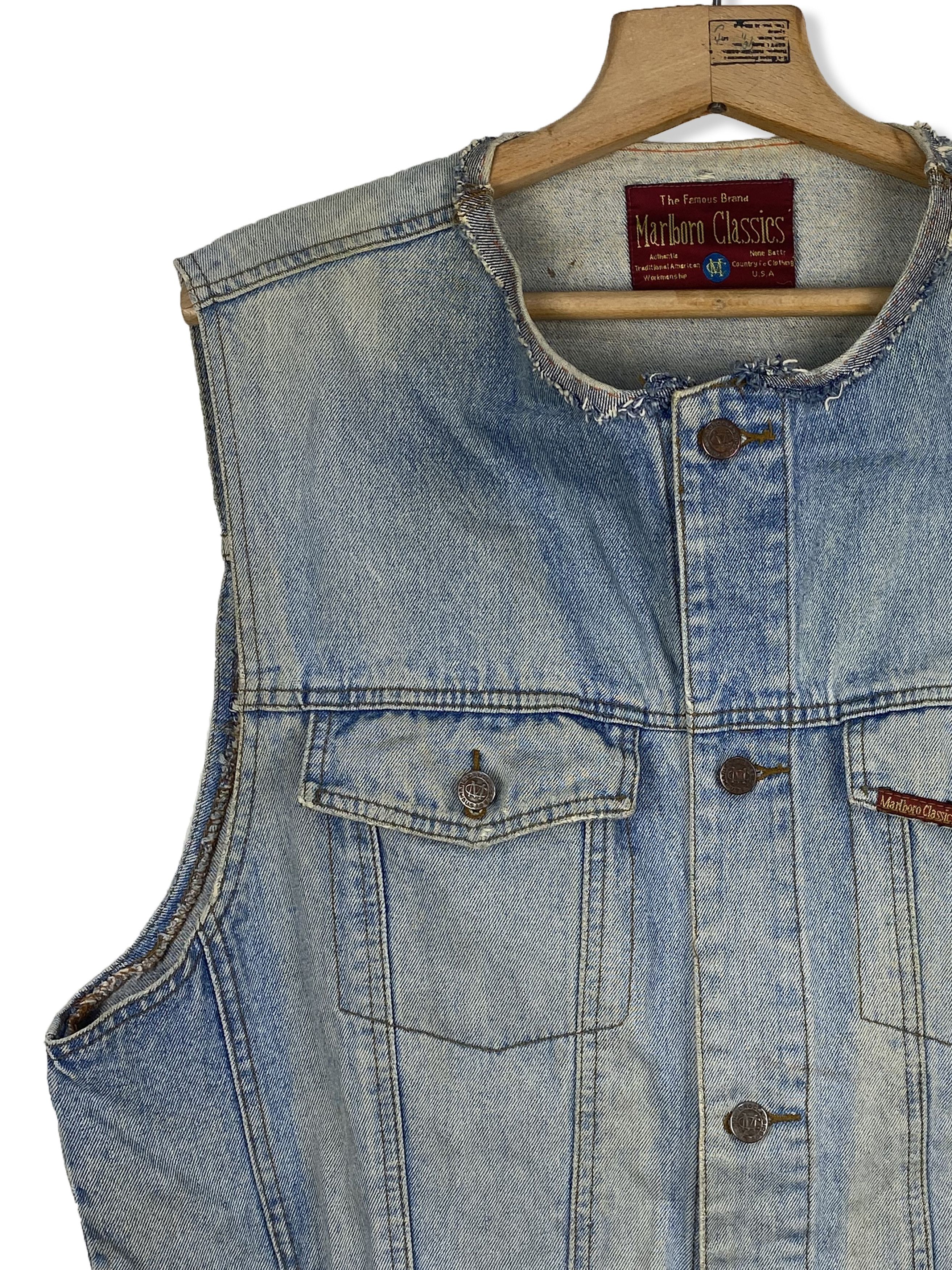 Marlboro Classics 90s Vintage MARLBORO Denim Vest M392 Size US XXL / EU 58 / 5 - 3 Thumbnail