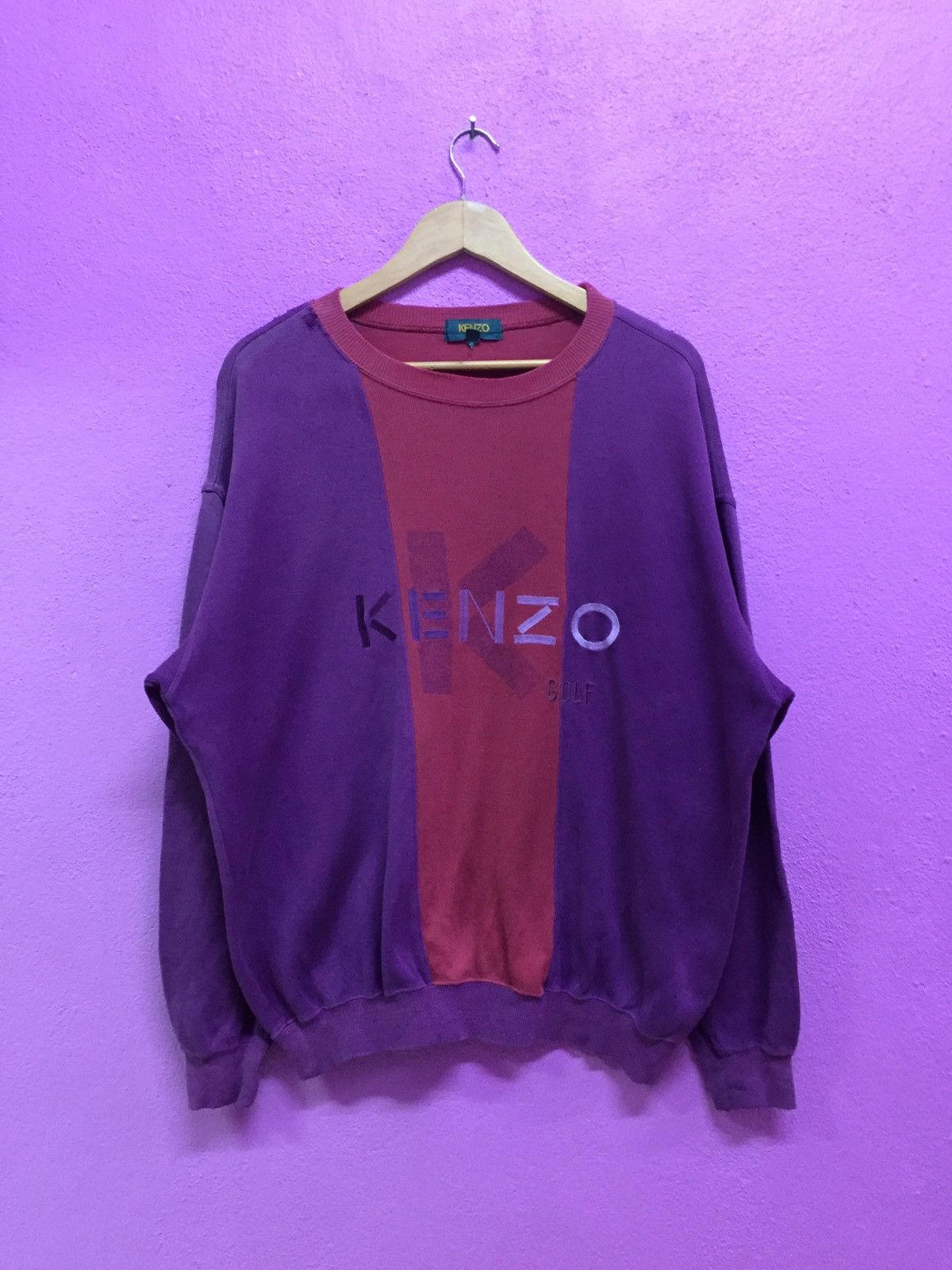 image of Vintage 90’S Kenzo Golf Sweatshirts in Purple, Men's (Size Large)