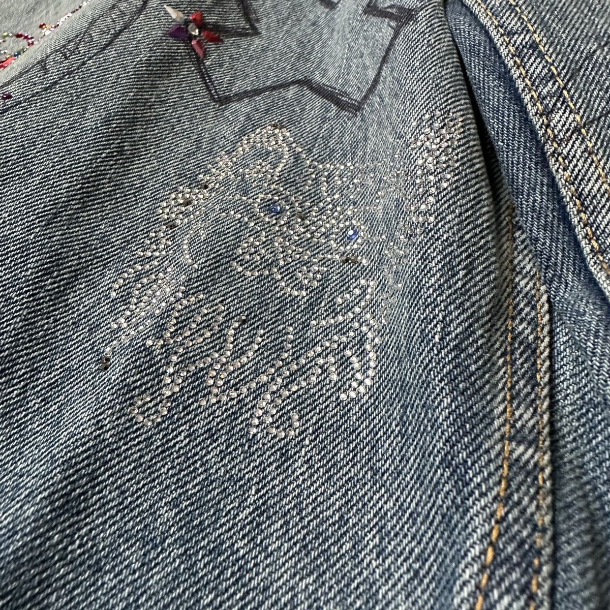 Balenciaga Balenciaga FW22 Rhinestone Scribble Baggy Denim Size US 32 / EU 48 - 3 Thumbnail