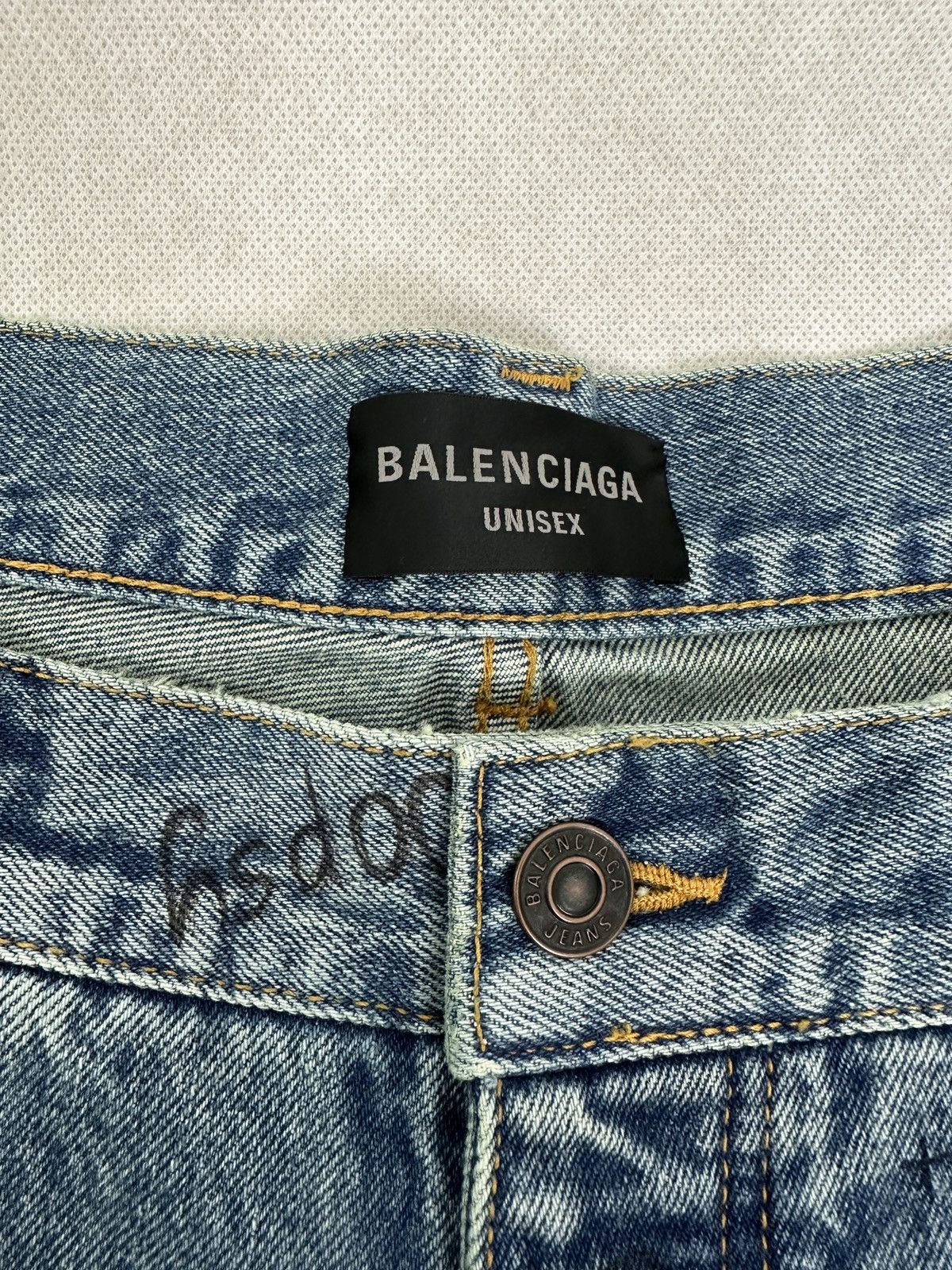 Balenciaga Balenciaga FW22 Rhinestone Scribble Baggy Denim Size US 32 / EU 48 - 10 Thumbnail