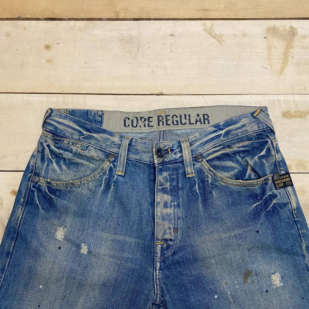 G-Star × Vintage X442 G STAR CORE REGULAR SELVEDGE PAINT SPLASH DENIM Size US 34 / EU 50 - 4 Thumbnail