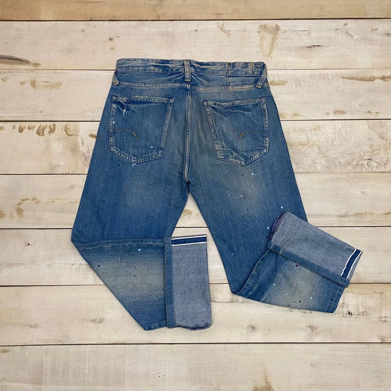 G-Star × Vintage X442 G STAR CORE REGULAR SELVEDGE PAINT SPLASH DENIM Size US 34 / EU 50 - 1 Thumbnail