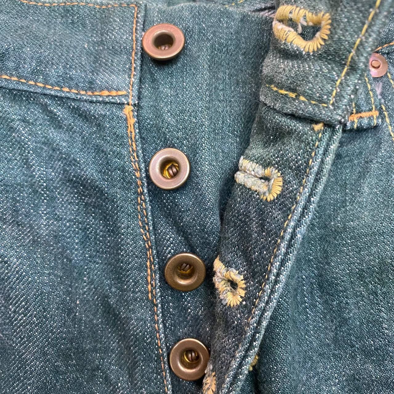 Kapital X454 VTG KAPITAL x MITSA OKAYAMA JAPAN BUCKLE BACK DENIM Size US 29 - 5 Thumbnail