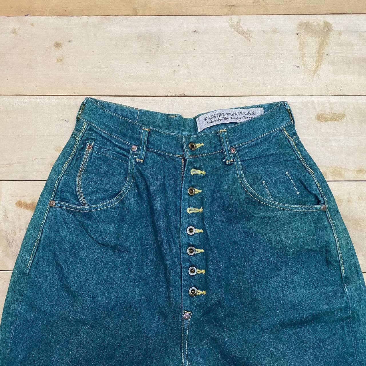 Kapital X454 VTG KAPITAL x MITSA OKAYAMA JAPAN BUCKLE BACK DENIM Size US 29 - 4 Thumbnail