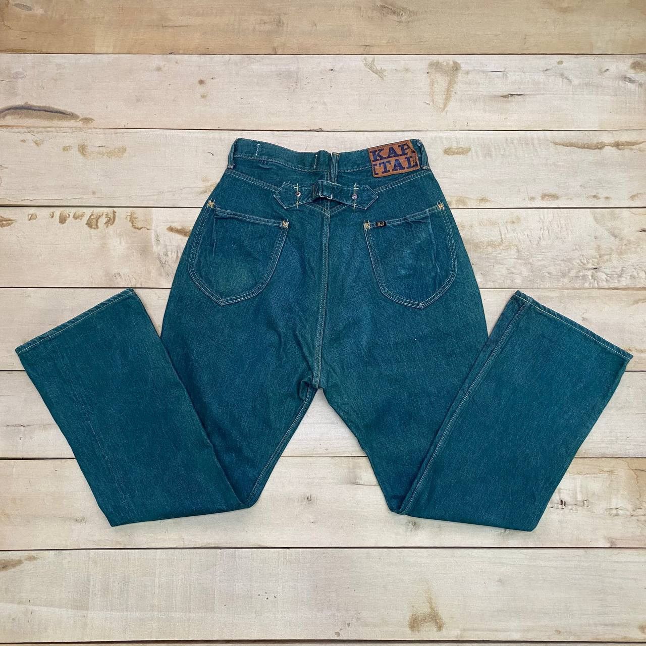 Kapital X454 VTG KAPITAL x MITSA OKAYAMA JAPAN BUCKLE BACK DENIM Size US 29 - 1 Thumbnail