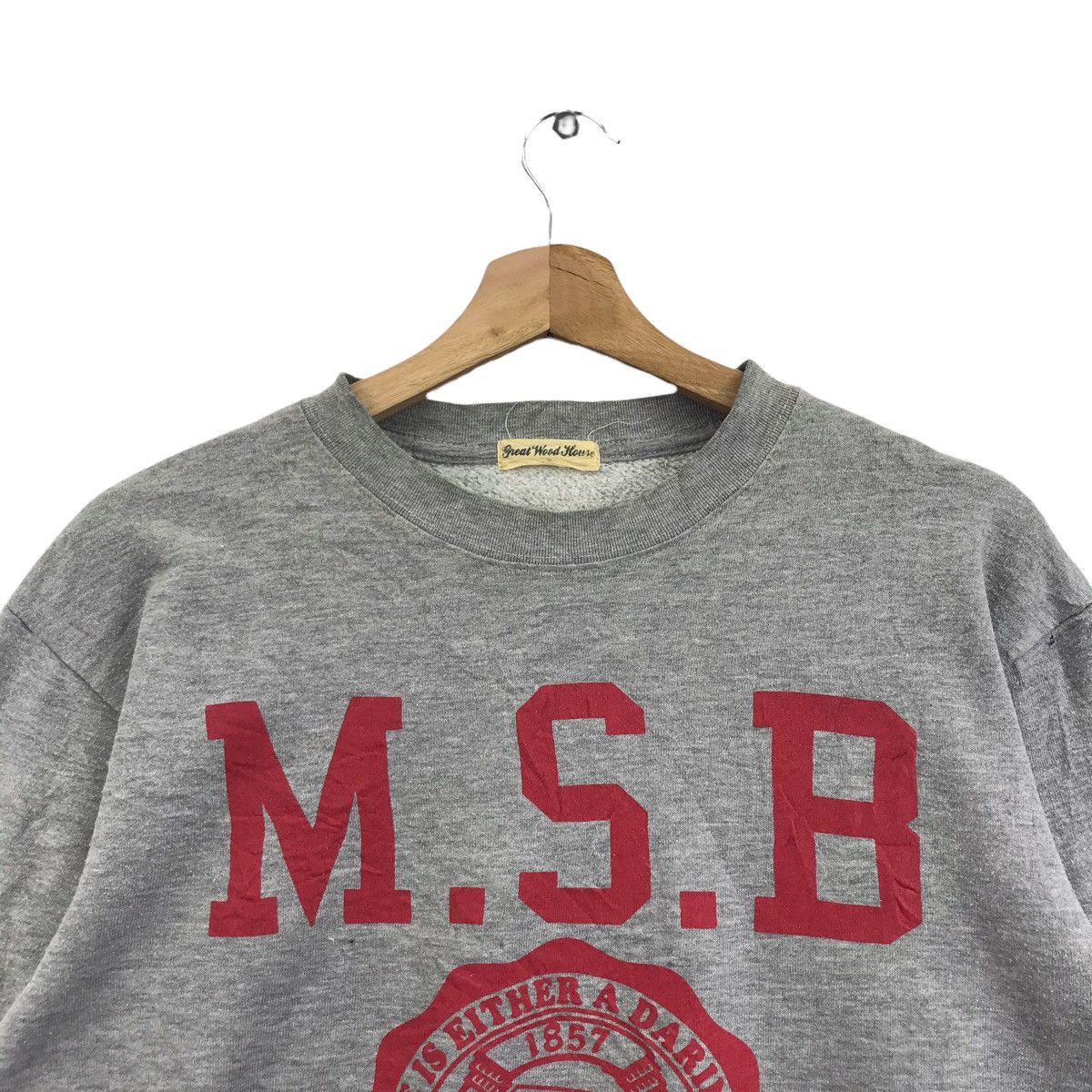 Vintage M.S.B UNIVERSITY Art & Commerce College MSB Grey Sweatshirt Size US M / EU 48-50 / 2 - 2 Thumbnail