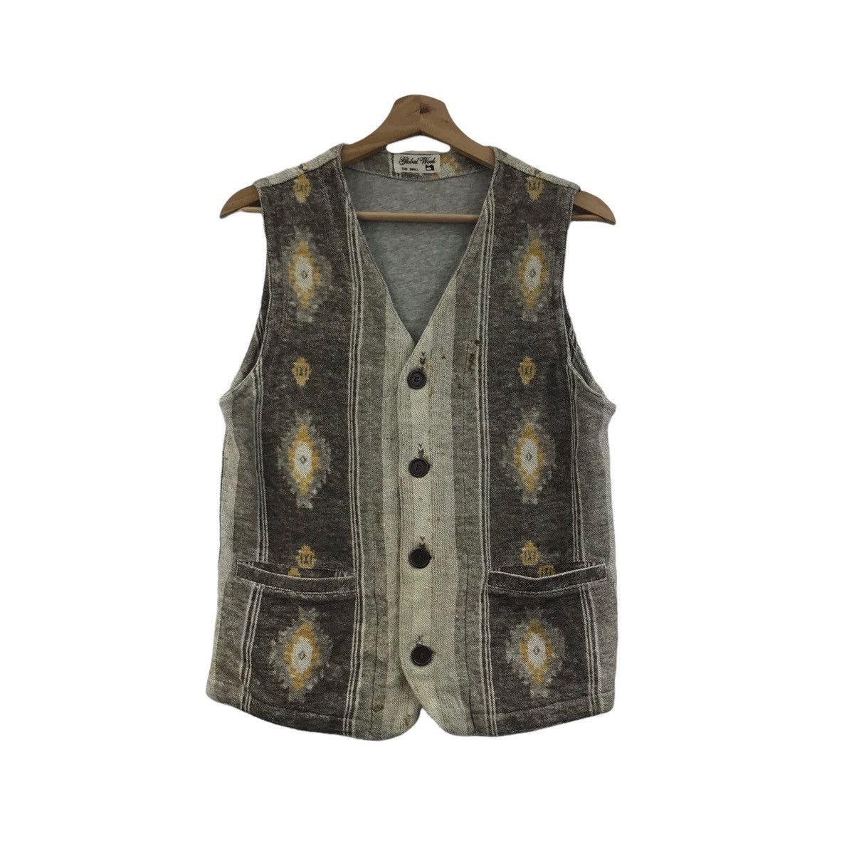 Global Work GLOBAL WORK Japanese Brand Navajo Aztec Native Fleece Vest Size US S / EU 44-46 / 1 - 1 Thumbnail