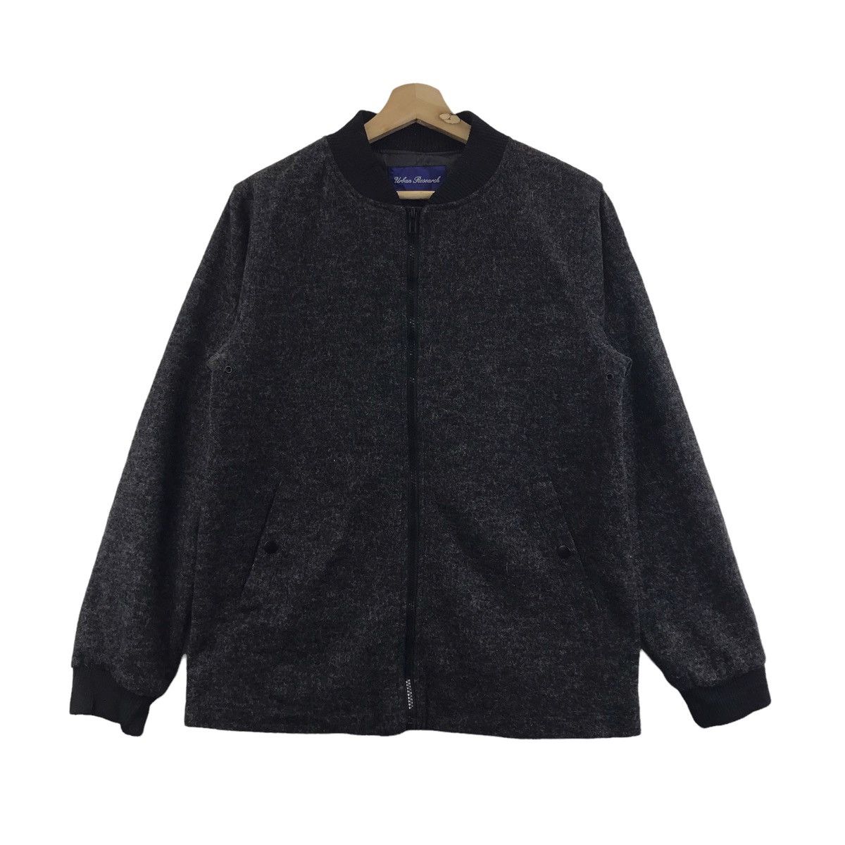 URBAN RESEARCH DOORS URBAN RESEARCH Japanese Brand Wool Black Bomber Jacket Size US S / EU 44-46 / 1 - 1 Thumbnail