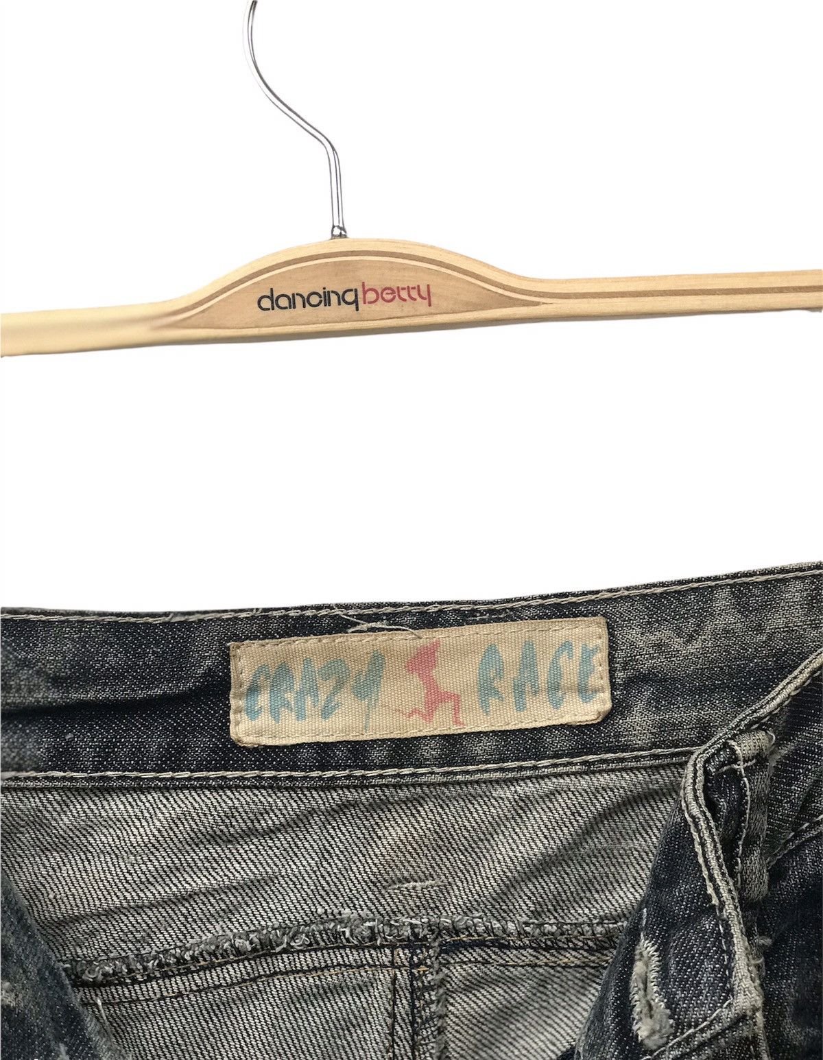Japanese Brand Crazy Race Denim Distressed Size US 31 - 9 Thumbnail