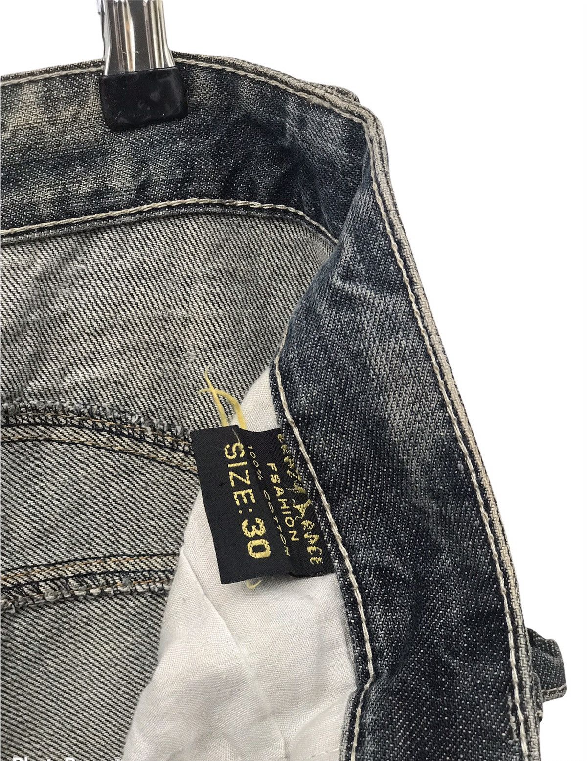 Japanese Brand Crazy Race Denim Distressed Size US 31 - 10 Thumbnail