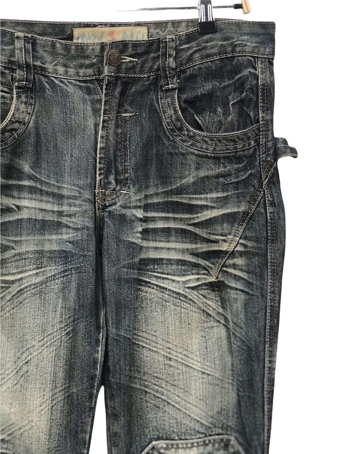 Japanese Brand Crazy Race Denim Distressed Size US 31 - 4 Thumbnail