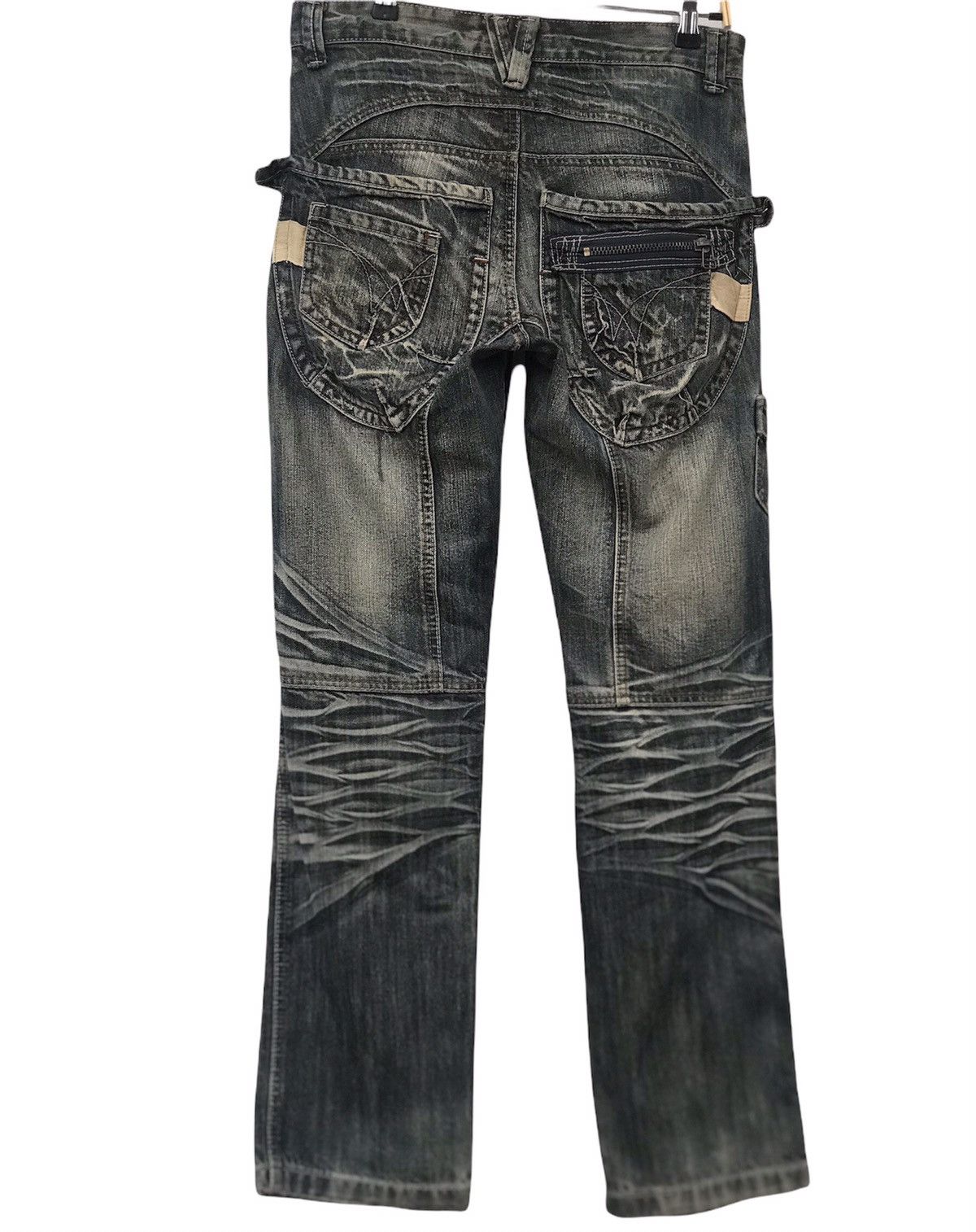 Japanese Brand Crazy Race Denim Distressed Size US 31 - 2 Thumbnail
