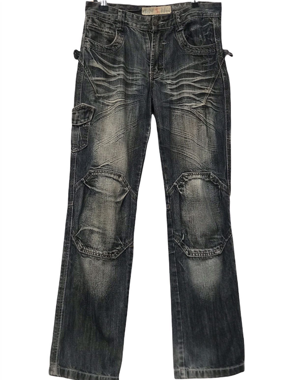 Japanese Brand Crazy Race Denim Distressed Size US 31 - 1 Thumbnail