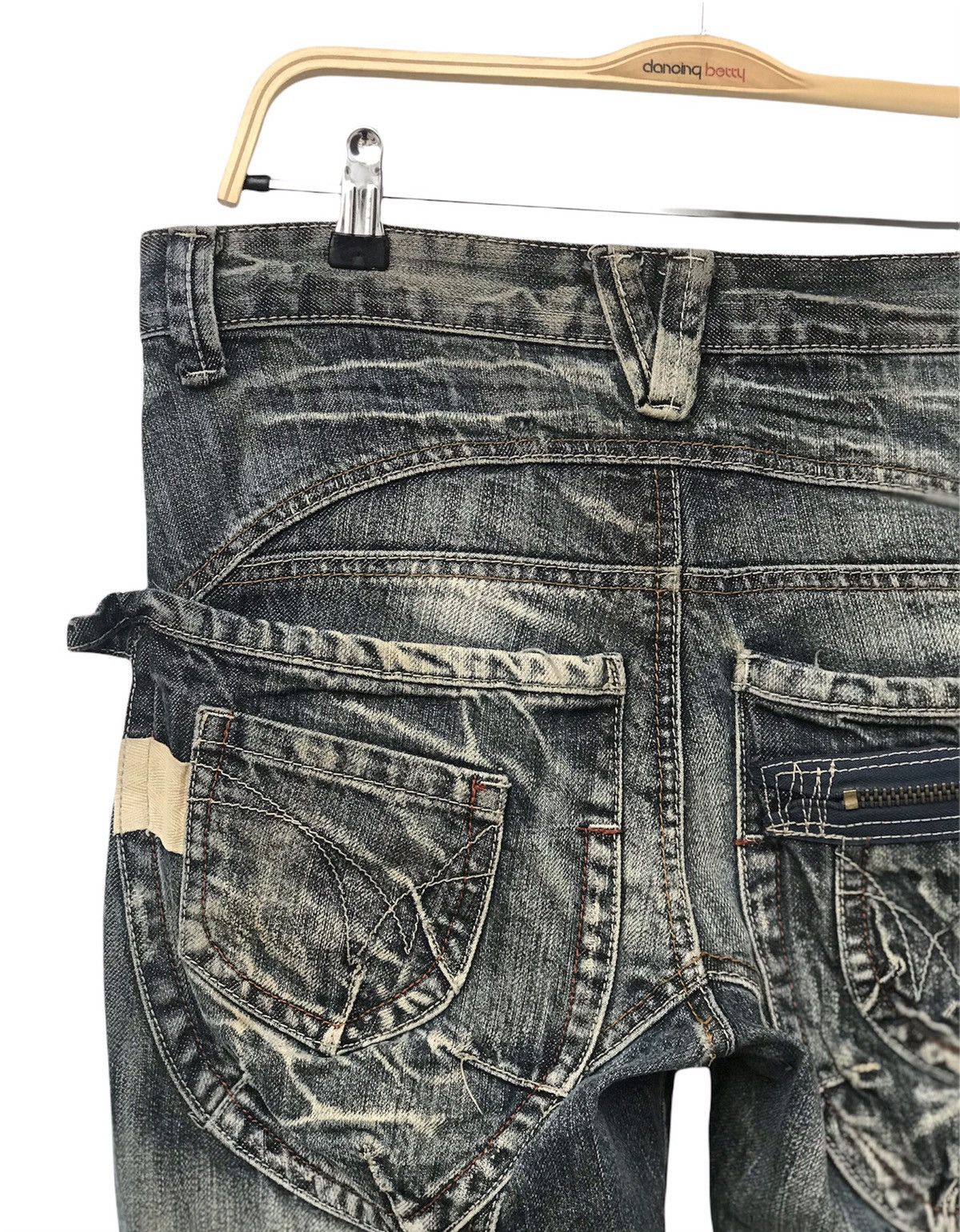 Japanese Brand Crazy Race Denim Distressed Size US 31 - 7 Thumbnail