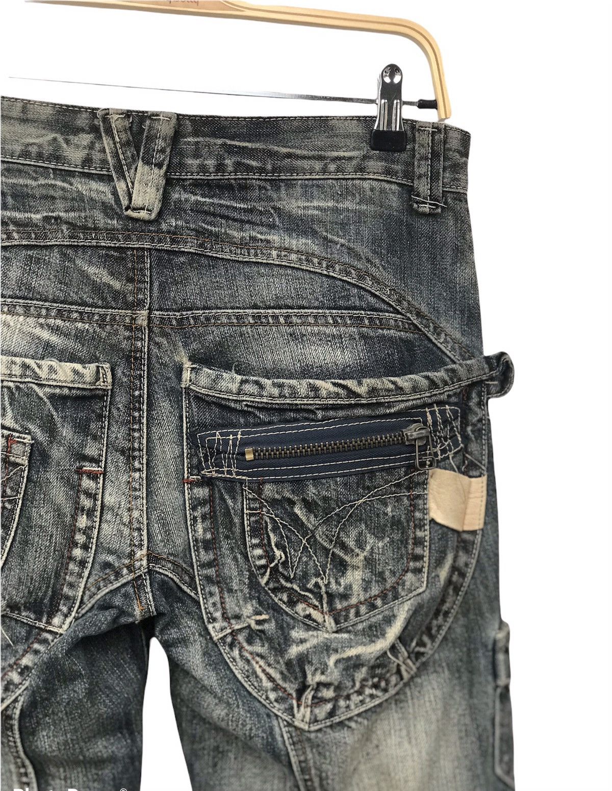 Japanese Brand Crazy Race Denim Distressed Size US 31 - 8 Thumbnail
