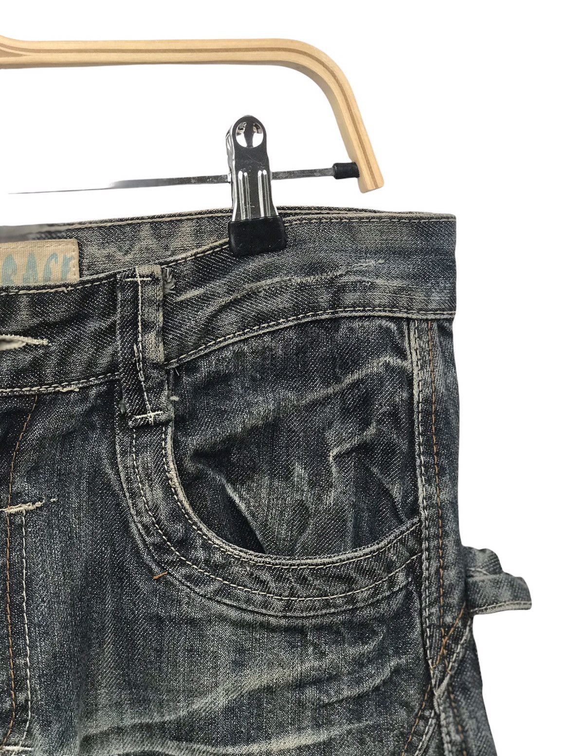 Japanese Brand Crazy Race Denim Distressed Size US 31 - 6 Thumbnail