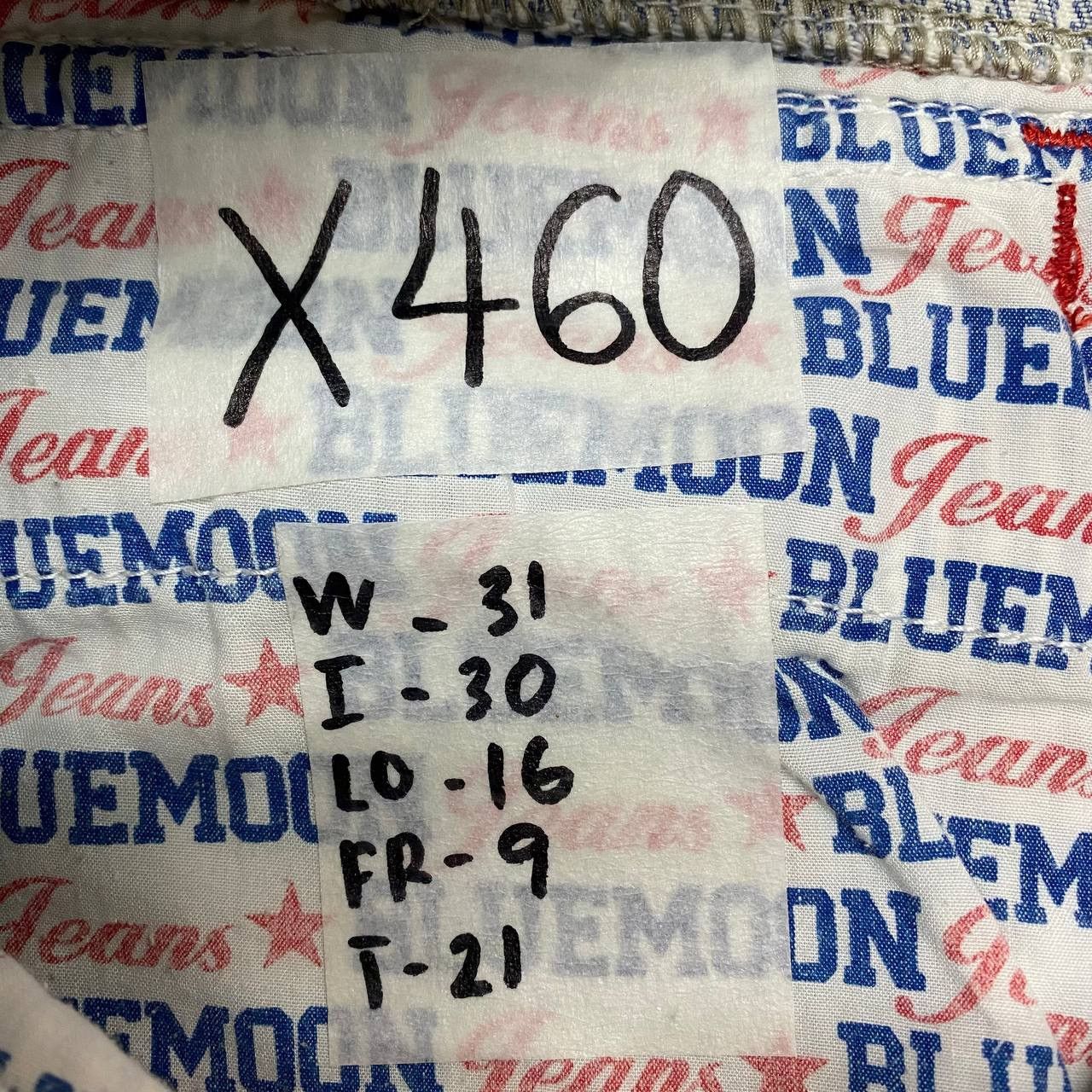 Japanese Brand X460 JAPAN BLUE MOON BLUE SKINNY HICKORY STRIPED CARGO PANTS Size US 31 - 8 Thumbnail