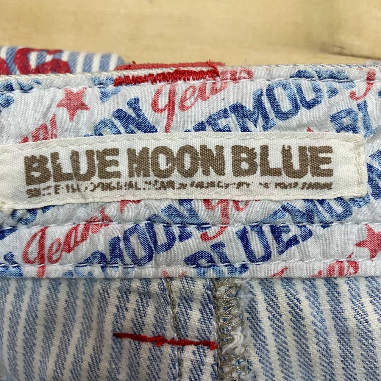 Japanese Brand X460 JAPAN BLUE MOON BLUE SKINNY HICKORY STRIPED CARGO PANTS Size US 31 - 6 Thumbnail