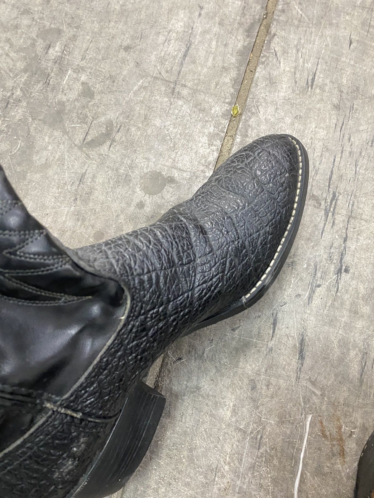 Leather × Vintage 🚨SICK Vintage Cowboy Boots Black Stitched Embroidered Size US 9 / EU 42 - 9 Thumbnail