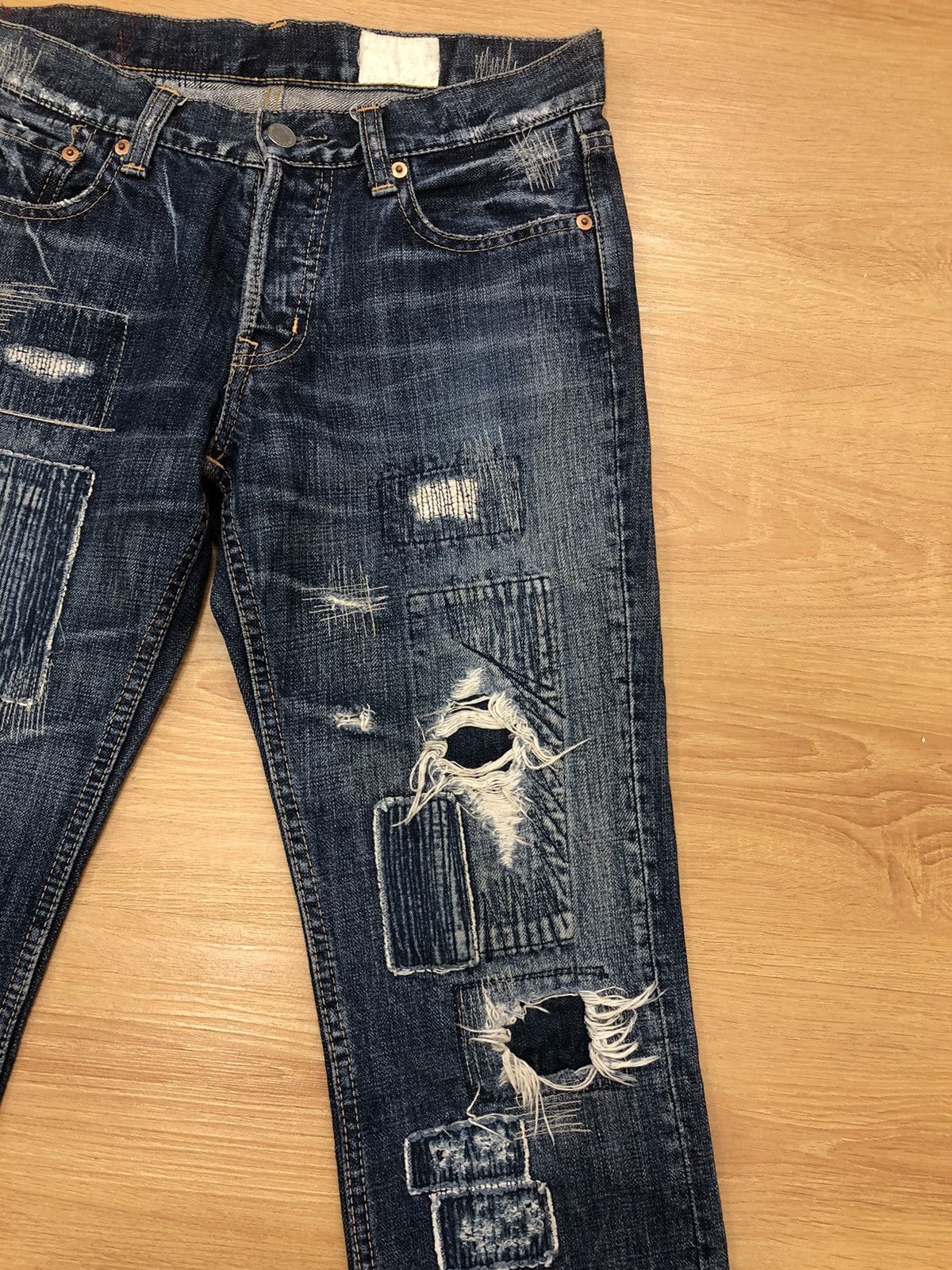 Japanese Brand antgauge distressed jeans ripped jeans Patchwork Denim Size US 30 / EU 46 - 4 Thumbnail
