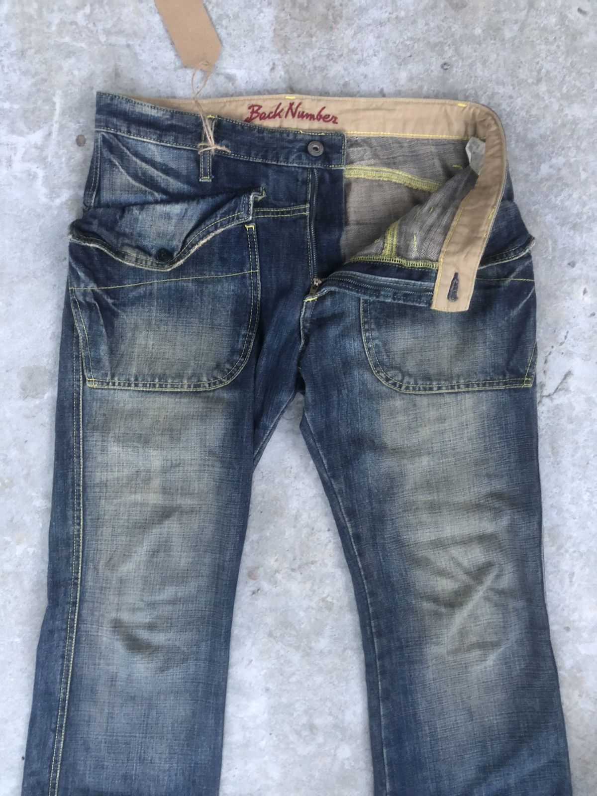 If Six Was Nine Japanese Back number Flared Jeans Distressed Denim Size US 32 / EU 48 - 3 Thumbnail