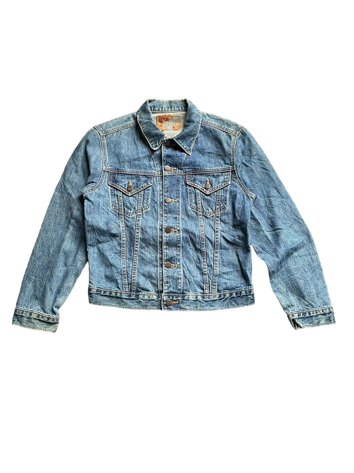 image of Vintage Big John Denim Jacket in Blue, Men's (Size Medium)