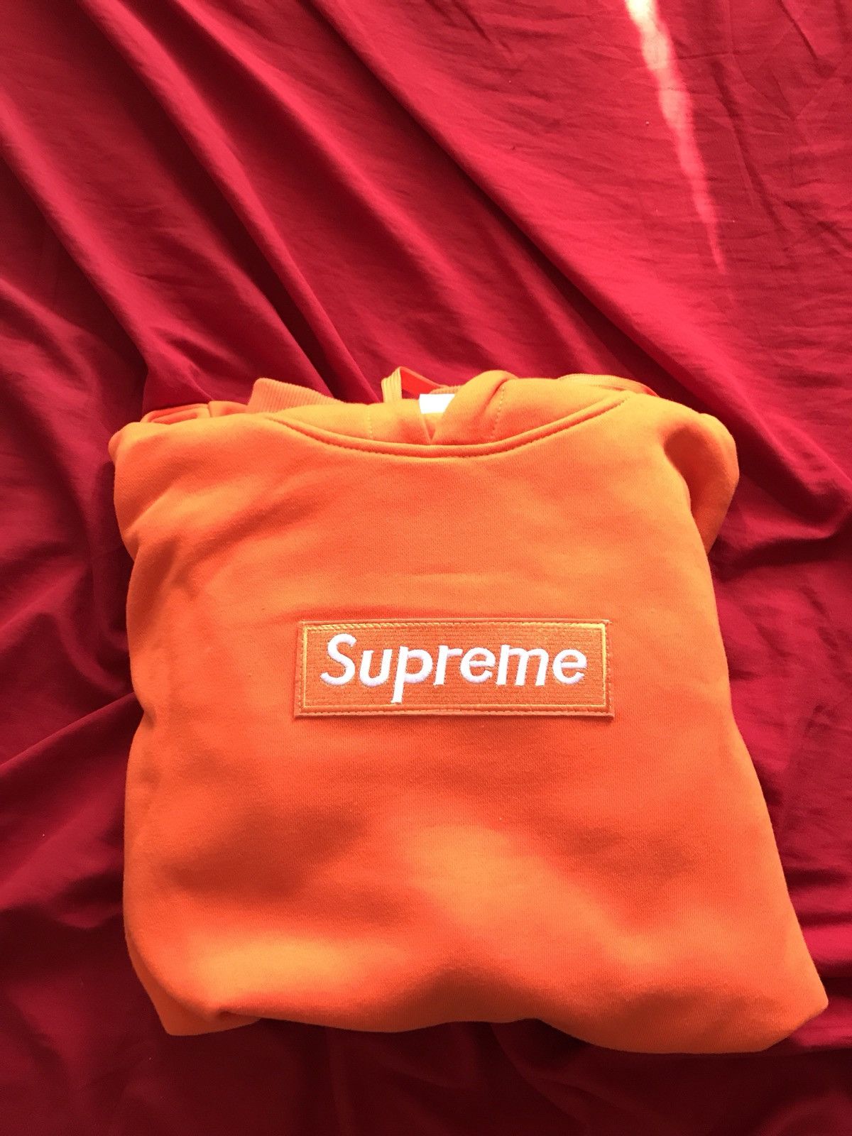 Supreme 2000 Supreme Box Logo Hoodie Orange Grailed