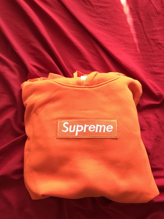 Supreme box clearance logo hoodie orange