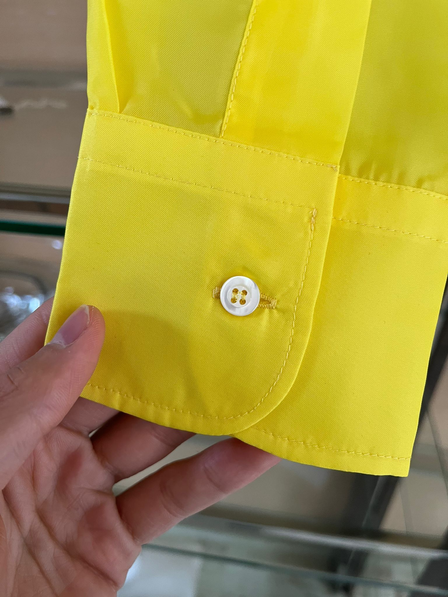 Vetements Oversized Viscose Tread Me Button Up in Highlighter Yellow Size US XS / EU 42 / 0 - 3 Thumbnail