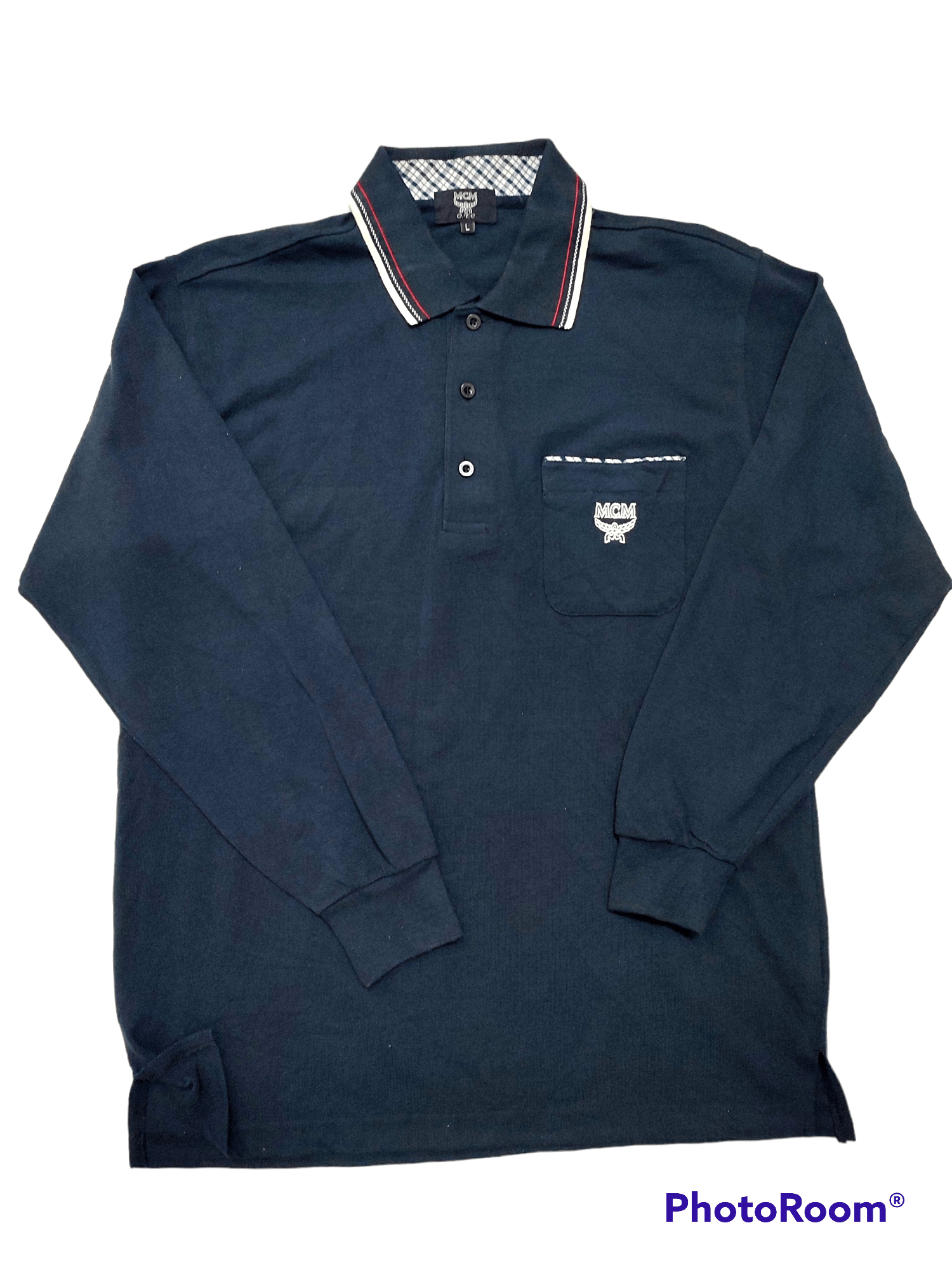 image of Italian Designers x MCM Vintage Authentic MCM Long Sleeve Single Pocket in Black (Size Medium)