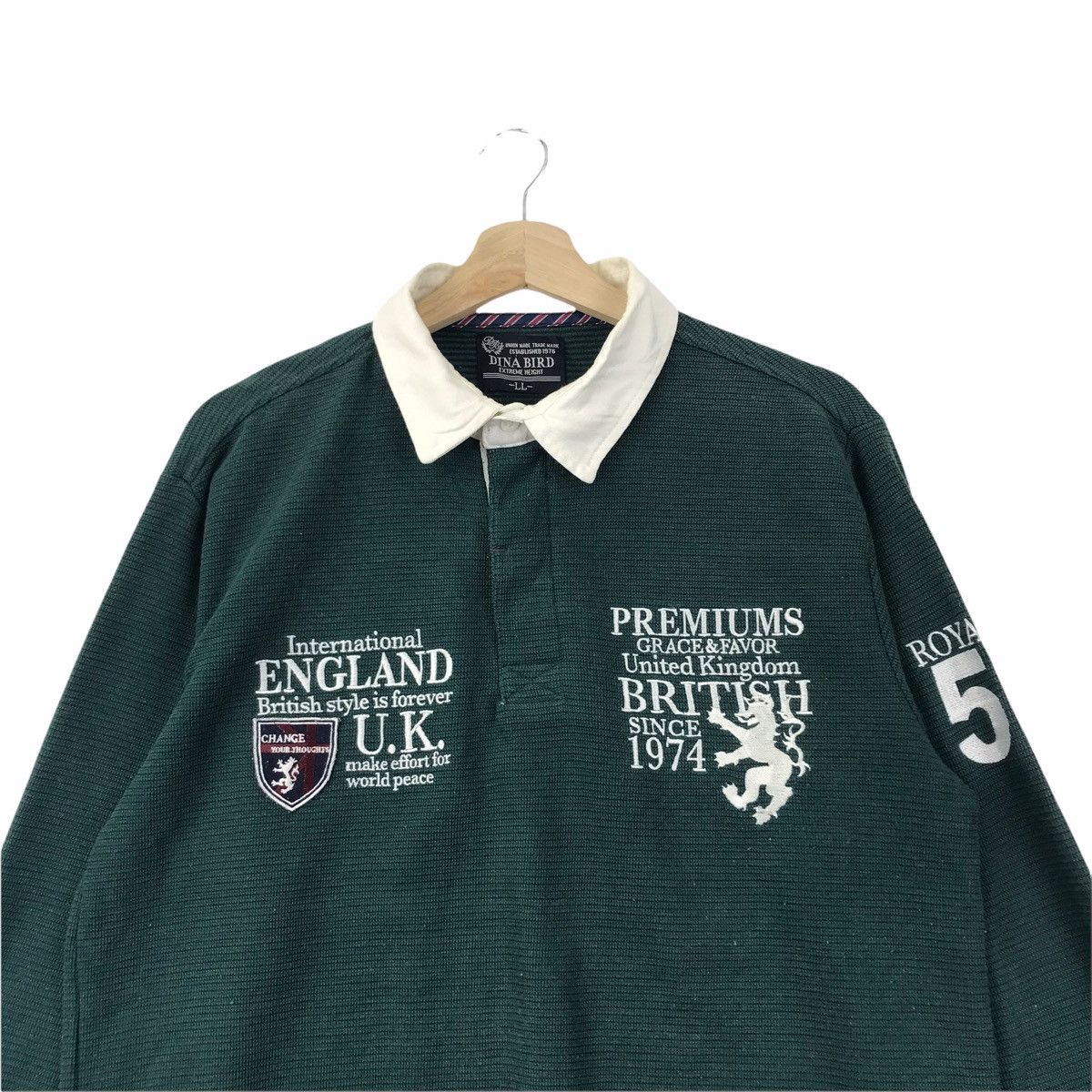 Vintage DINA BIRD UNION Made United Kingdom England Polo Shirt Size US XL / EU 56 / 4 - 3 Thumbnail