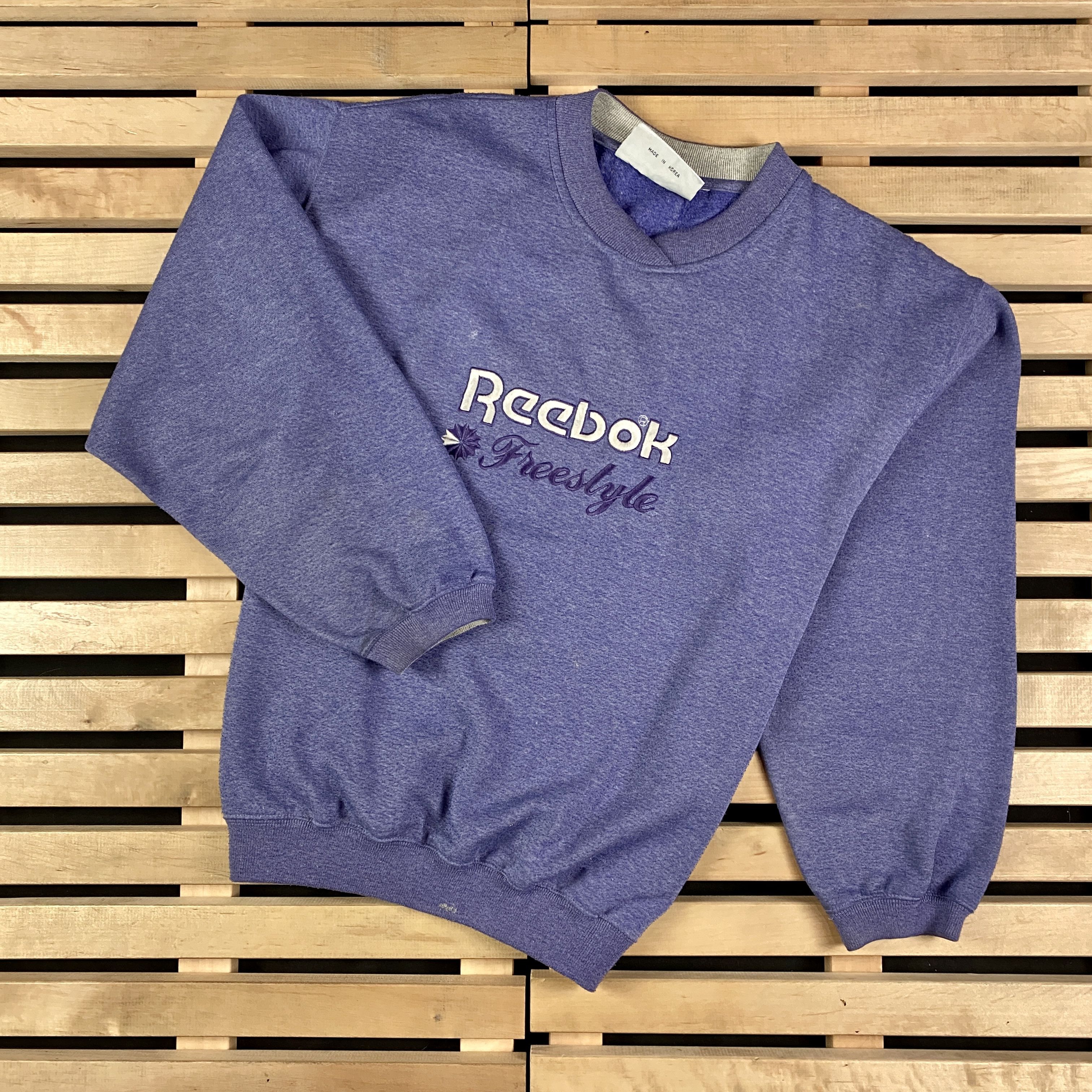 Reebok × Vintage Mens Sweatshirt Reebok Freestyle Big Logo Size S Vintage Size US S / EU 44-46 / 1 - 1 Thumbnail