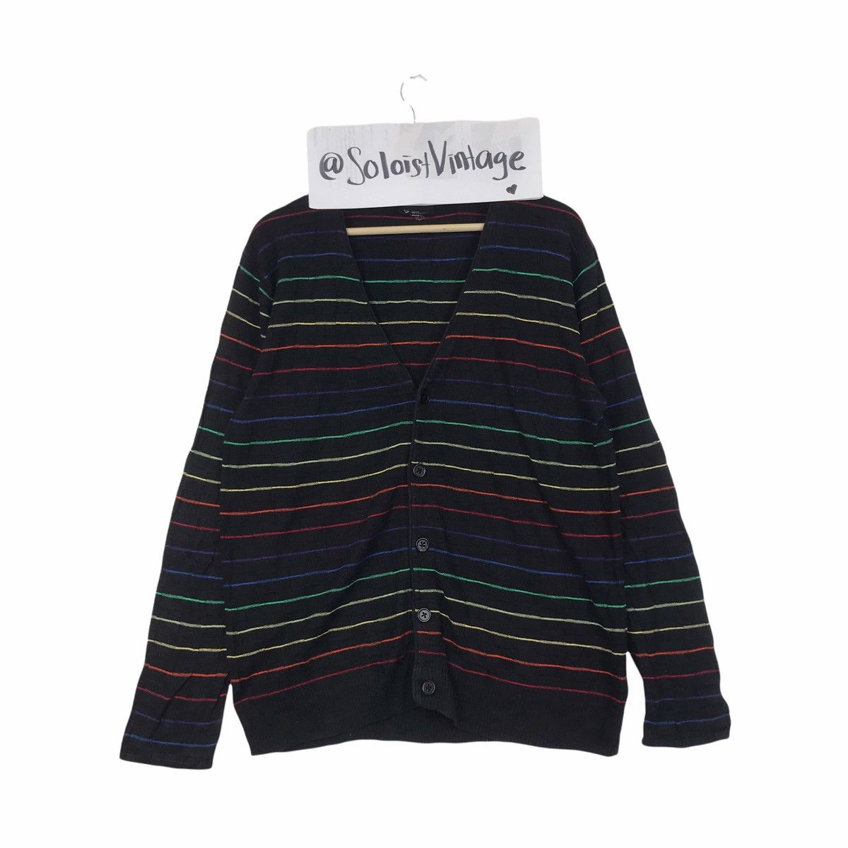 Japanese Brand TK MIX PICE Japanese Brand Rainbow Stripes Cardigan Size US S / EU 44-46 / 1 - 1 Thumbnail