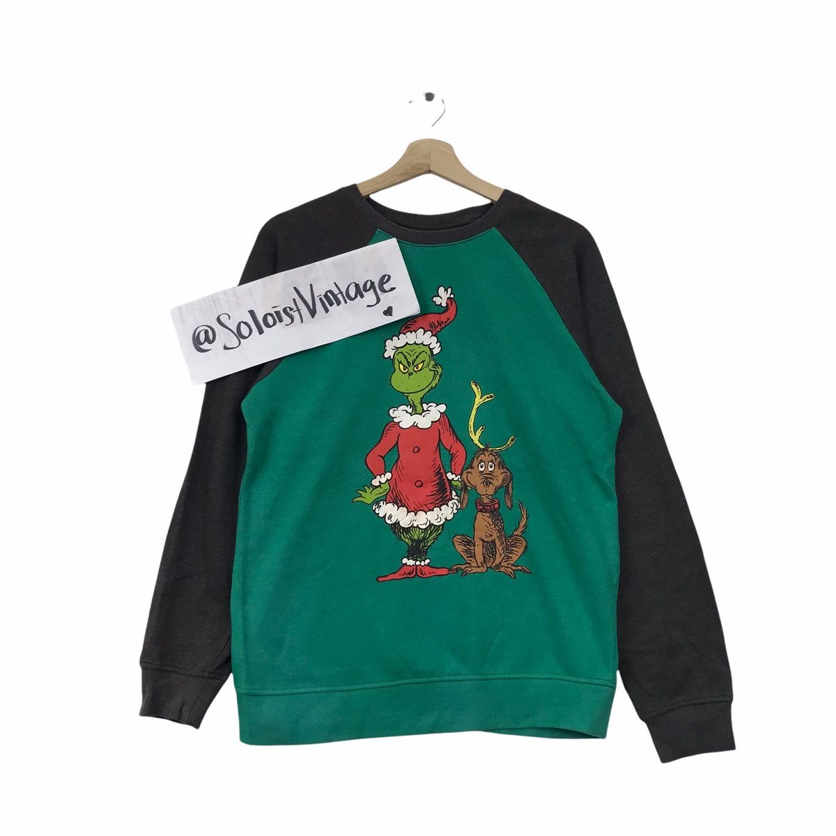 Disney THE GRINCH Dr SEUSS Disney Movie Green Sweatshirt Size US XL / EU 56 / 4 - 1 Thumbnail