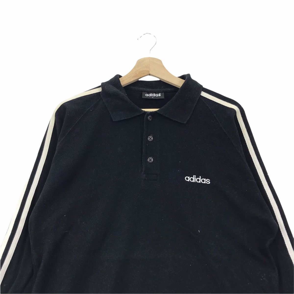 Adidas 90s ADIDAS SPELL OUT Sportswear Black Sweatshirt Size US L / EU 52-54 / 3 - 3 Thumbnail