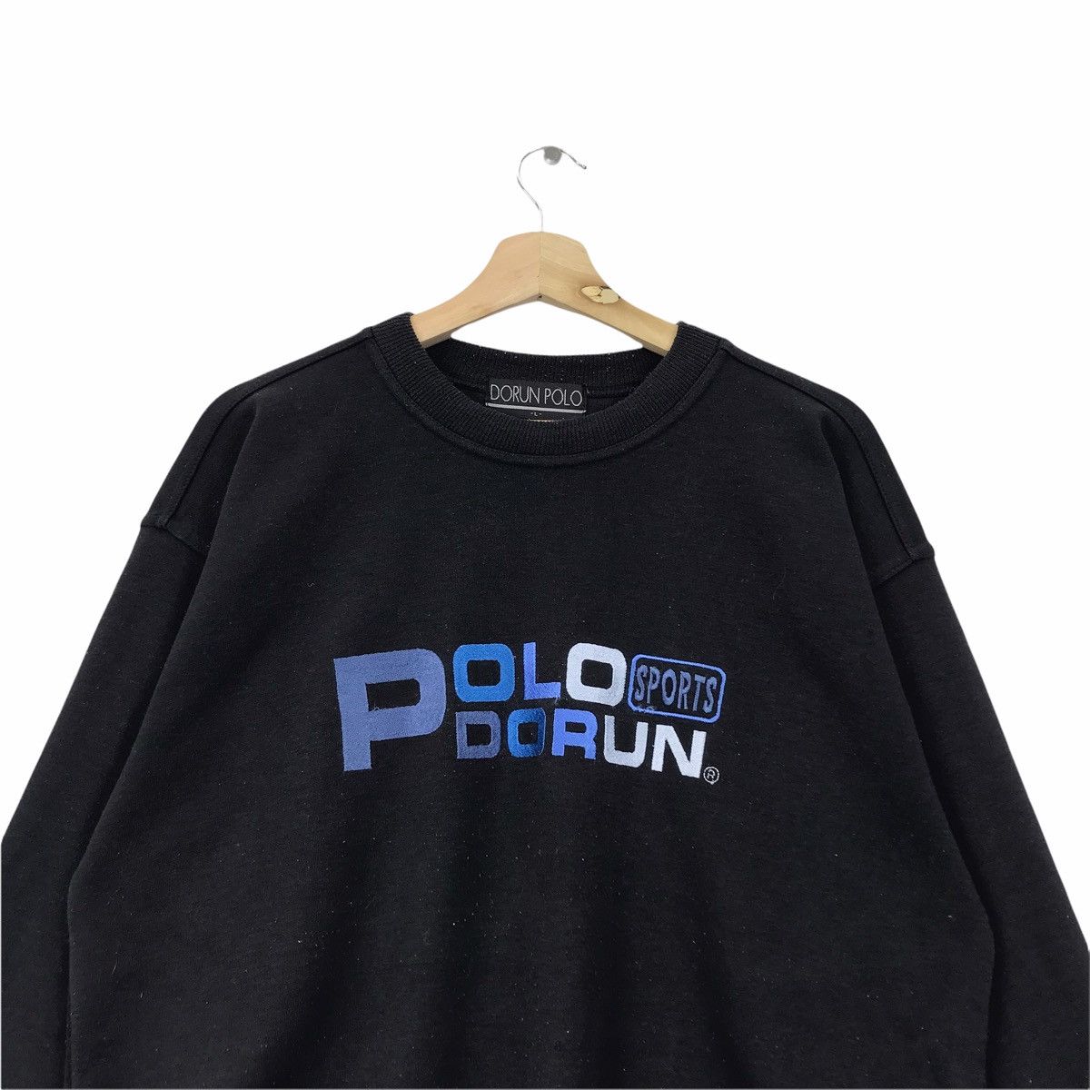 Vintage Vintage POLO DORUN SPORTS Black Sweatshirt Size US L / EU 52-54 / 3 - 3 Thumbnail
