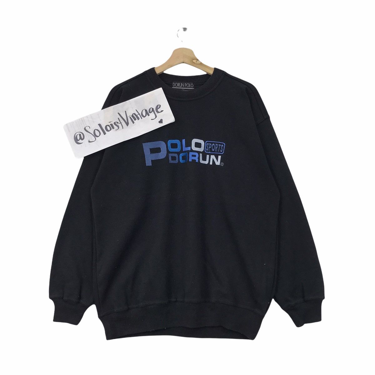 Vintage Vintage POLO DORUN SPORTS Black Sweatshirt Size US L / EU 52-54 / 3 - 1 Thumbnail