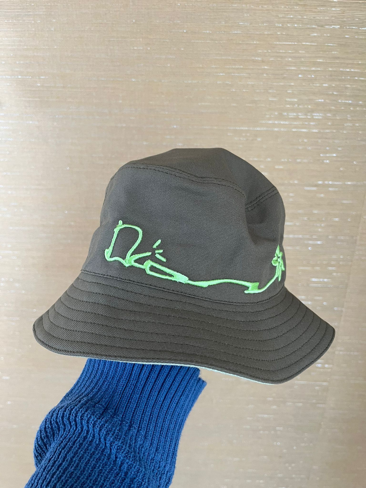 Dior Cactus Dior Embroidered Bucket Hat in Fond Vert Size ONE SIZE - 13 Thumbnail