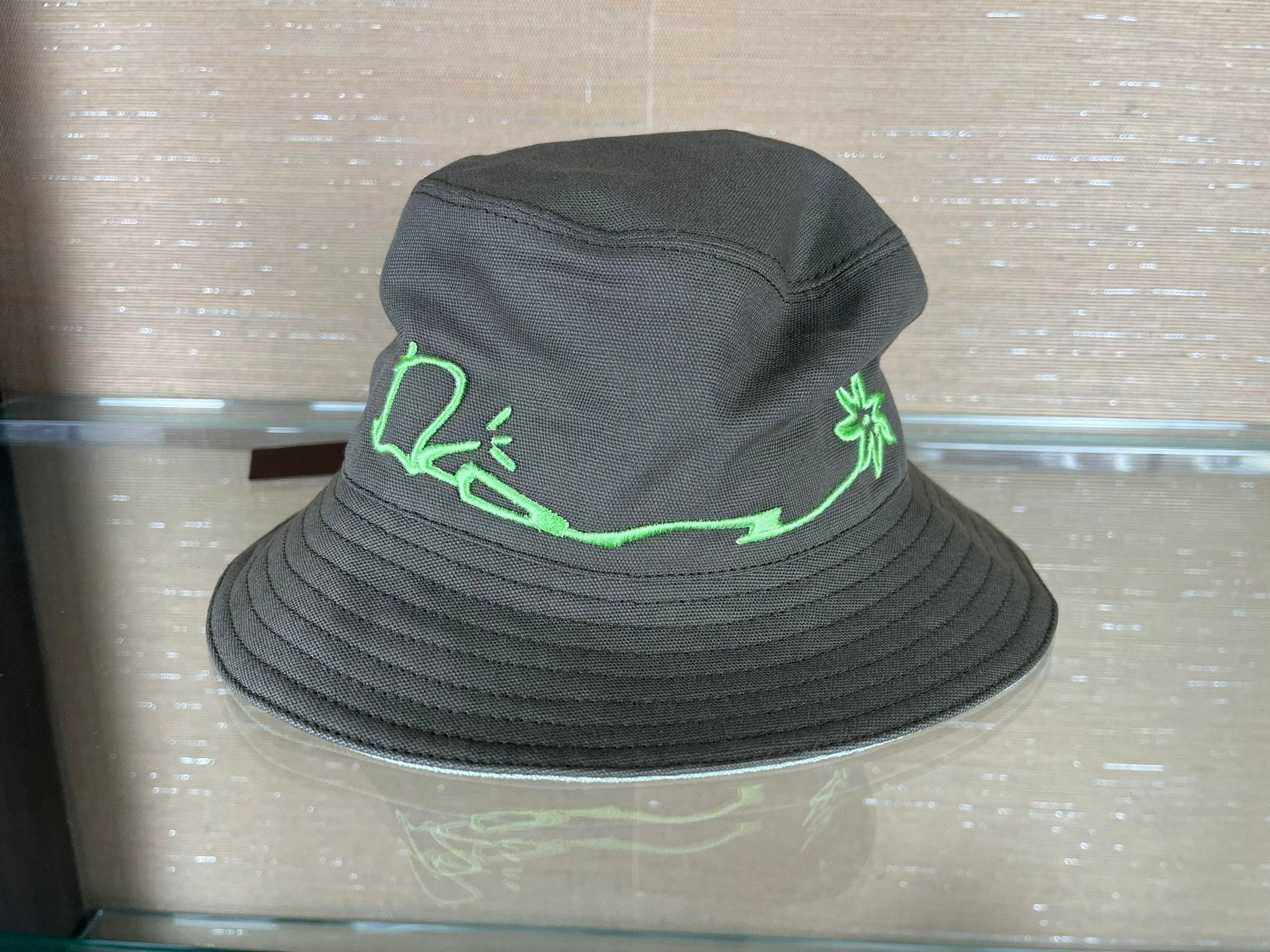 Dior Cactus Dior Embroidered Bucket Hat in Fond Vert Size ONE SIZE - 4 Thumbnail