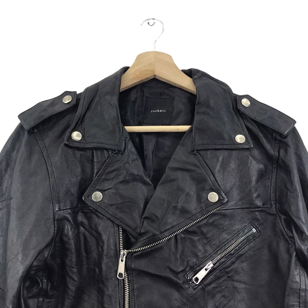 Japanese Brand ROSHELL Leather Perfecto Japanese Brand Motorcycle Jacket Size US M / EU 48-50 / 2 - 2 Thumbnail