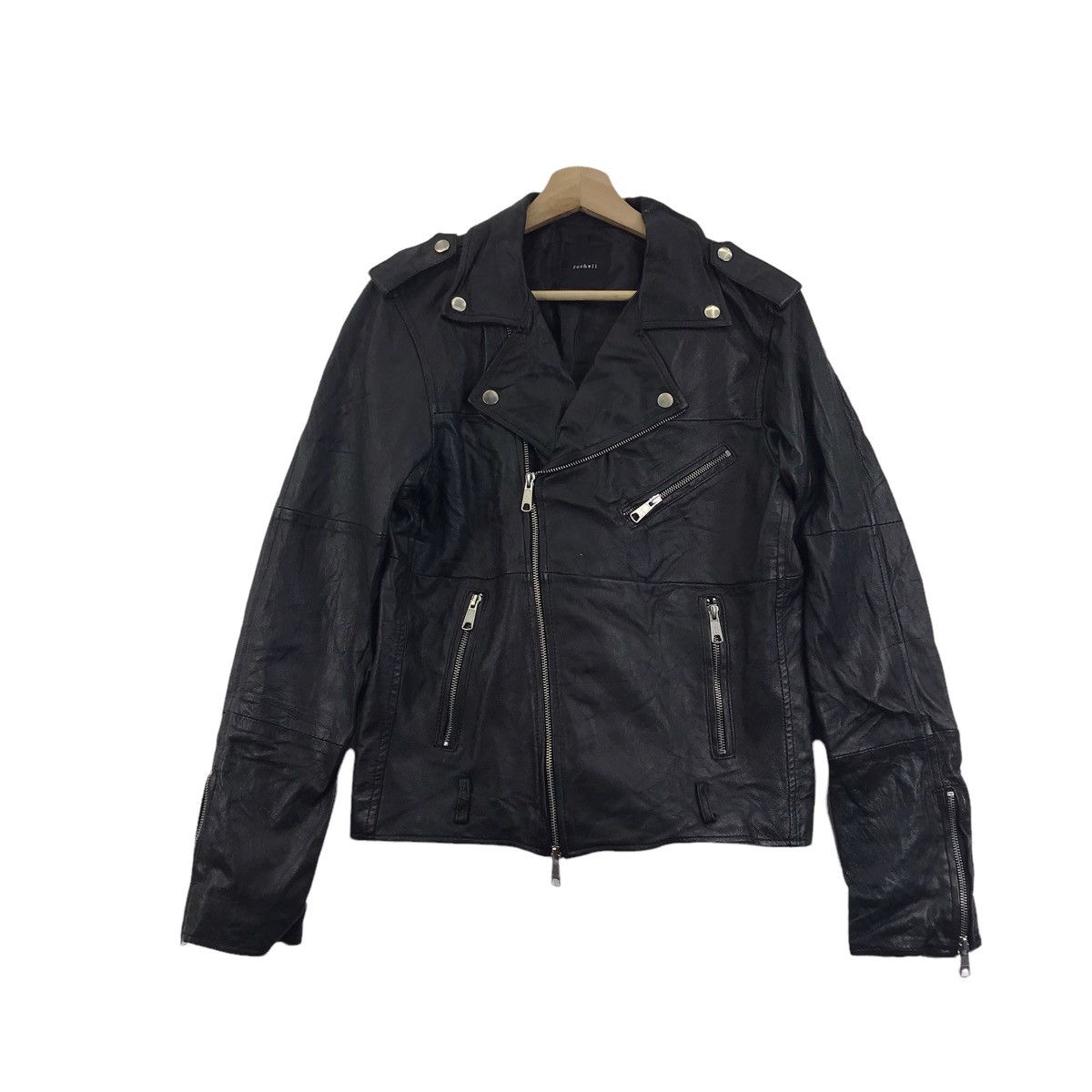 Japanese Brand ROSHELL Leather Perfecto Japanese Brand Motorcycle Jacket Size US M / EU 48-50 / 2 - 1 Thumbnail